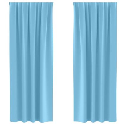 Завеси за затъмняване с пръстени 2 pcs Светло синьо
