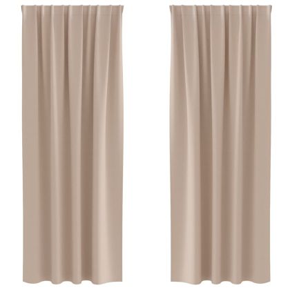 Завеси за затъмняване с пръстени 2 pcs Таупе 260 x 140 см
