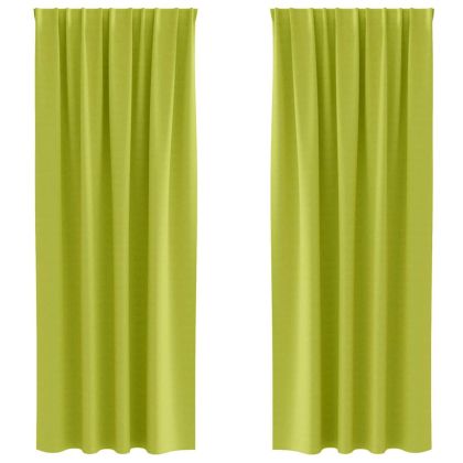 Завеси за затъмняване с пръстени 2 pcs Зелен 245 x 140 см