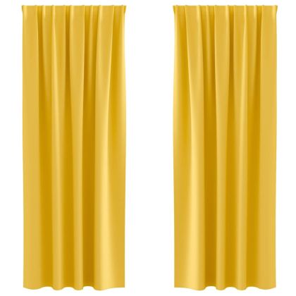 Завеси за затъмняване с пръстени 2 pcs Горчично жълто