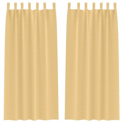 Завеси за затъмняване с пръстени 2 pcs Бежово 260 x 140 см