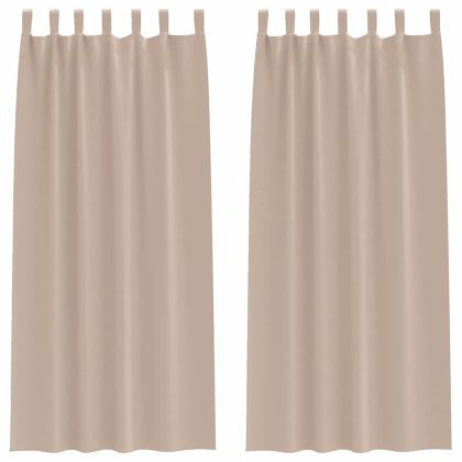 Завеси за затъмняване с пръстени 2 pcs Таупе 245 x 140 см