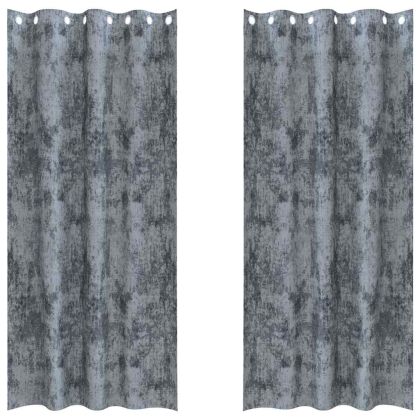 Кадифени завеси 2 pcs Сребристо сиво 260 x 140 см Кадифе