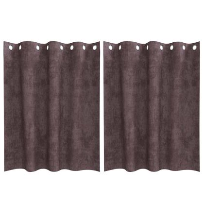 Кадифени завеси С завеси 2 pcs Кафяво 140 x 140 cm Кадифе