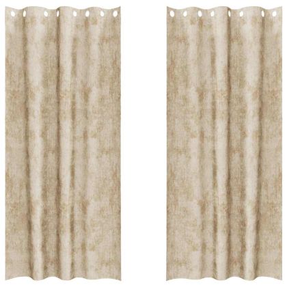Кадифени завеси С завеси 2 pcs Крем 225 x 140 см Кадифе