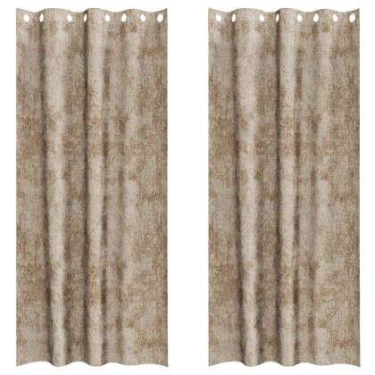 Кадифени завеси С завеси 2 pcs Шампанско 245 x 140 см Кадифе