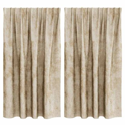 Кадифени завеси С завеси 2 pcs Крем 140 x 140 cm Кадифе