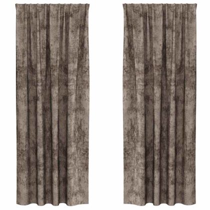Кадифени завеси С завеси 2 pcs Капучино 225 x 140 см Кадифе