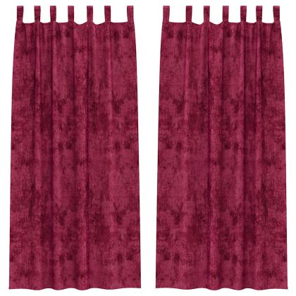 Кадифени завеси С завеси 2 pcs виненочервен 245 x 140 см Кадифе