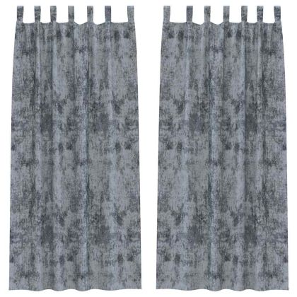 Кадифени завеси 2 pcs Сребристо сиво 225 x 140 см Кадифе