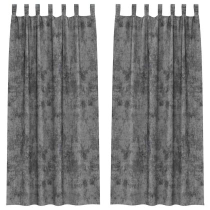 Кадифени завеси С завеси 2 pcs Сив 260 x 140 см Кадифе