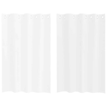 Перде от воал С завеси 2 pcs Бяло 140 x 140 cm Полиестер