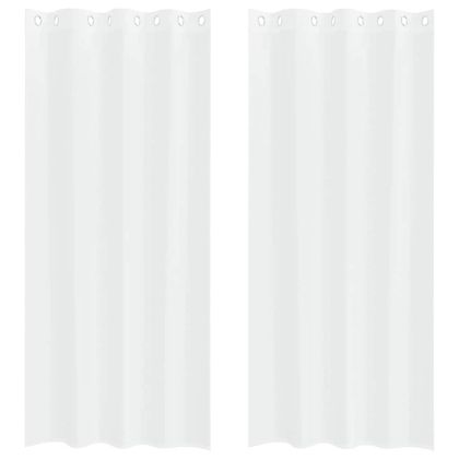 Перде от воал С завеси 2 pcs Бяло 245 x 140 см Полиестер