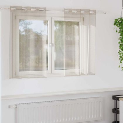 Перде от воал С завеси 2 pcs Пясък 140 x 140 cm Полиестер