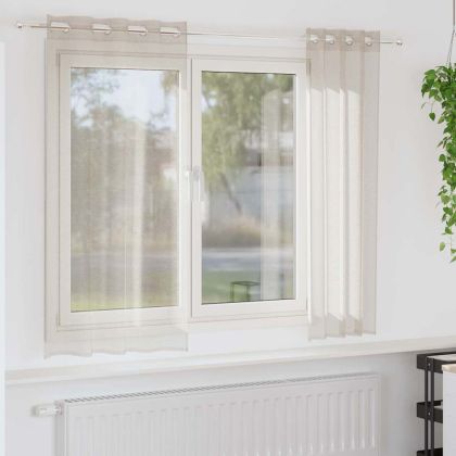 Перде от воал С завеси 2 pcs Пясък 175 x 140 см Полиестер