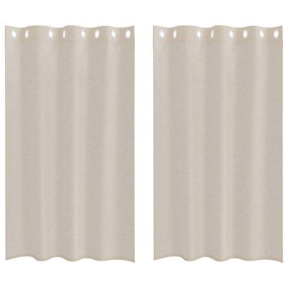 Перде от воал С завеси 2 pcs Пясък 175 x 140 см Полиестер