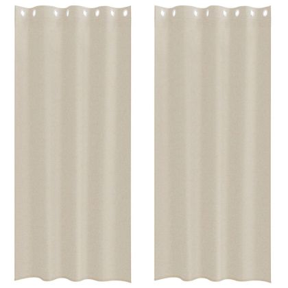 Перде от воал С завеси 2 pcs Пясък 260 x 140 см Полиестер