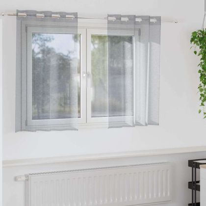 Перде от воал С завеси 2 pcs Тъмен сив 140 x 140 cm Полиестер