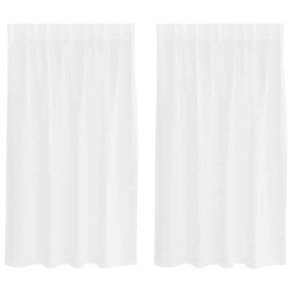 Перде от воал С завеси 2 pcs Бяло 140 x 140 cm Полиестер