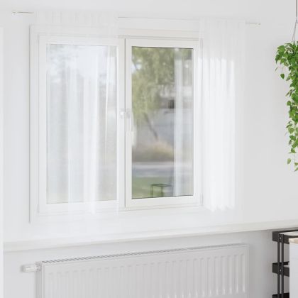 Перде от воал С завеси 2 pcs Бяло 175 x 140 см Полиестер