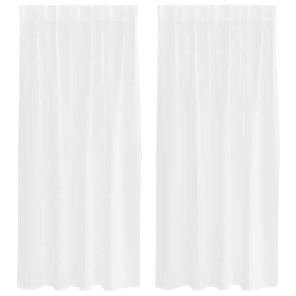 Перде от воал С завеси 2 pcs Бяло 175 x 140 см Полиестер