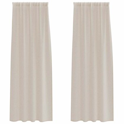 Перде от воал С завеси 2 pcs Пясък 245 x 140 см Полиестер