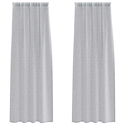 Перде от воал С завеси 2 pcs Тъмен сив 245 x 140 см Полиестер