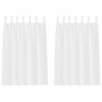 Перде от воал С завеси 2 pcs Бяло 140 x 140 cm Полиестер