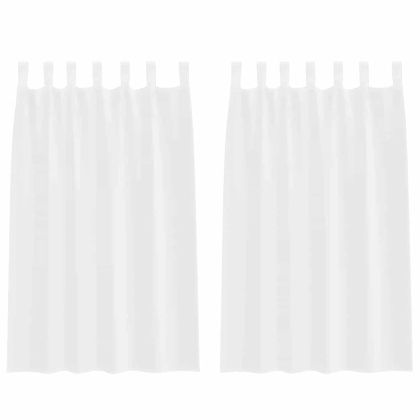 Перде от воал С завеси 2 pcs Бяло 175 x 140 см Полиестер