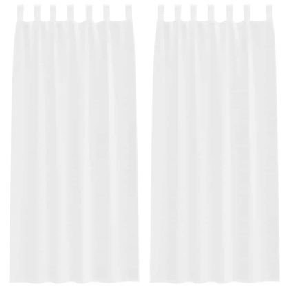 Перде от воал С завеси 2 pcs Бяло 225 x 140 см Полиестер