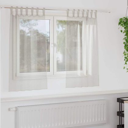 Перде от воал С завеси 2 pcs Крем 140 x 140 cm Полиестер