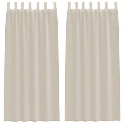 Перде от воал С завеси 2 pcs Пясък 260 x 140 см Полиестер
