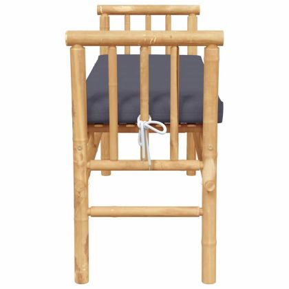 Градинска пейка с възглавница Кафяво 110 x 38 x 65 см бамбук