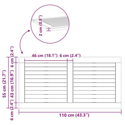 Топ за маса Кафяво 110 x 55 x 2 см Акациево дърво масив