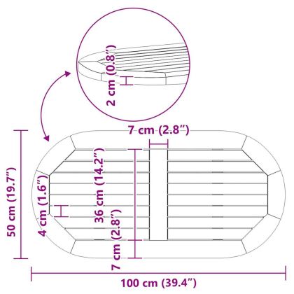 Топ за маса Кафяво 100 x 50 x 2 cm Акациево дърво масив