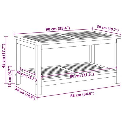 Масичка за кафе Кафяво 110 x 55 x 45 cm Акациево дърво масив