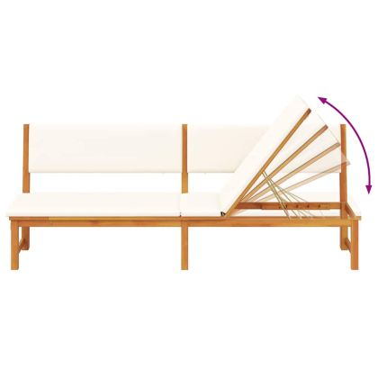 Шезлонг Кафяво 200 x 57 x 75 см Масивна акациева дървесина