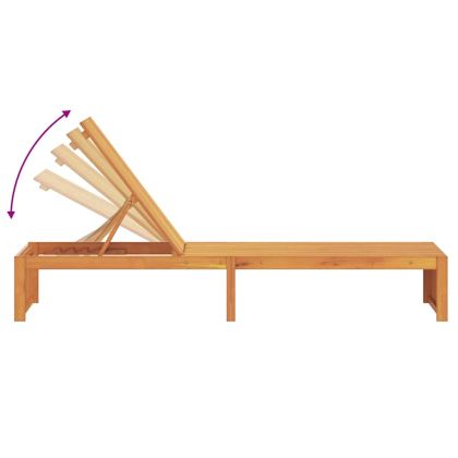 Шезлонг Кафяво 200 x 55 x 94см Масивна акациева дървесина