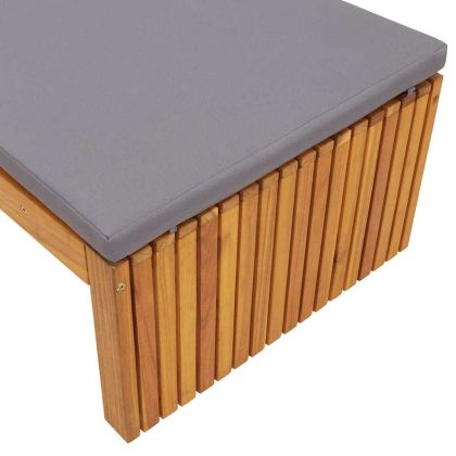 Шезлонг Кафяво 200 x 55 x 94см Масивна акациева дървесина