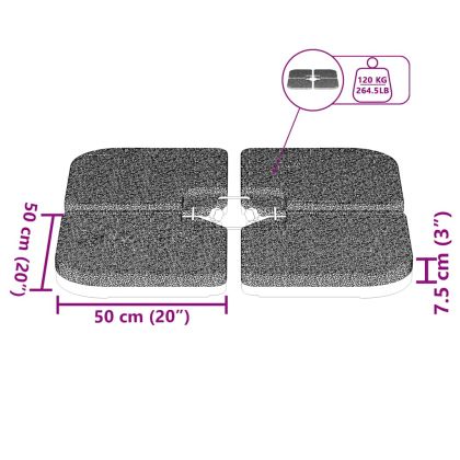 Преносима стойка за чадър, за пълнене с вода или пясък, 60 л