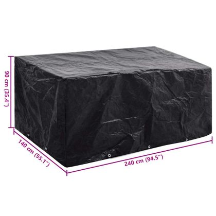 Покривало за градински мебели 8 капси 240 x 140 x 90 см
