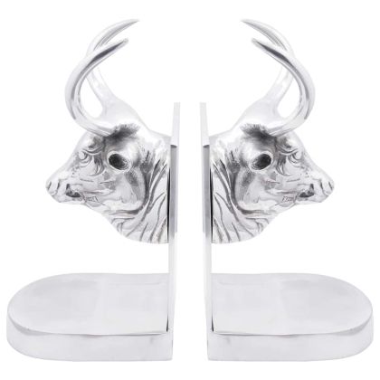 Подпори за книги 2 pcs Сребрист 17 x 15 x 27 см Алуминий