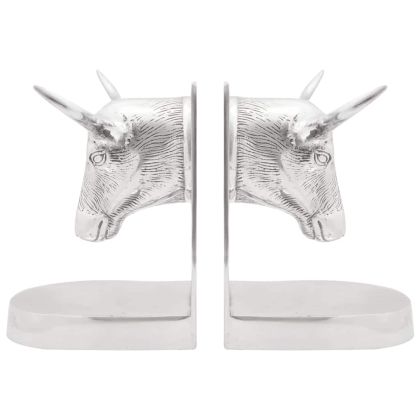 Подпори за книги 2 pcs Сребрист 21.5 x 15.5 x 20 см Алуминий