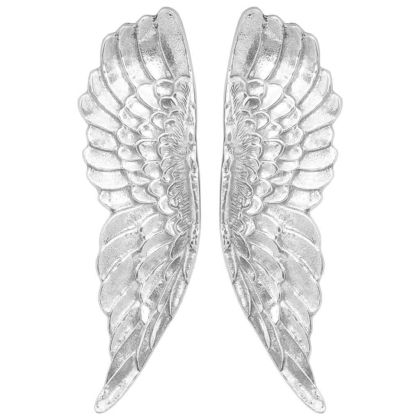 Скулптура с криле Сребрист 31 x 5 x 91 см Алуминий