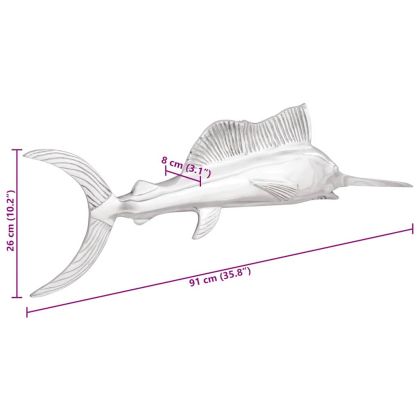 Скулптура Сребрист 91 x 8 x 26 см Алуминий