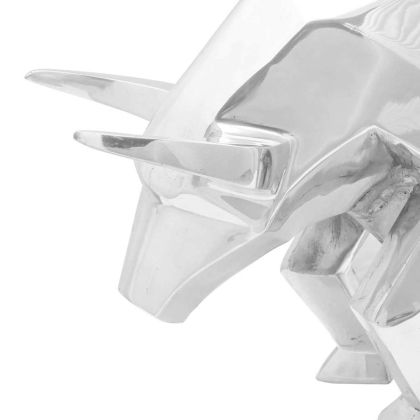 Скулптура на бик Сребрист 74 x 23 x 39 см Алуминий