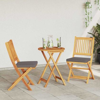 Сгъваем стол с възглавница 2 pcs Сив 49 x 57.5 x 92см