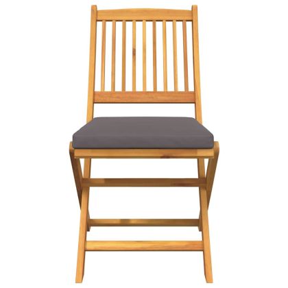 Сгъваем стол с възглавница 2 pcs Сив 49 x 57.5 x 92см