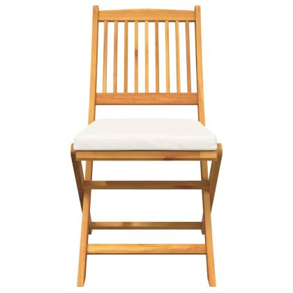 Сгъваем стол с възглавница 2 pcs Бяло 49 x 57.5 x 92см