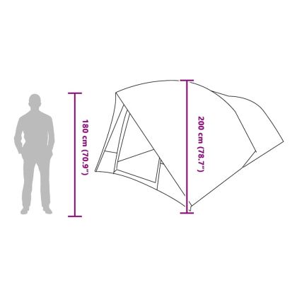 тунелна палатка с покрив Зелен 500 x 348 x 200 см тафта